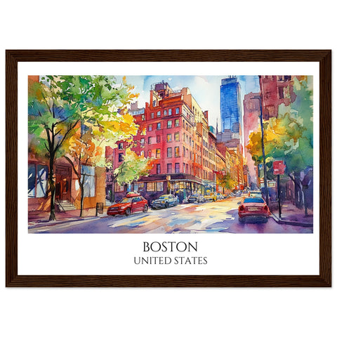 Boston Wooden Framed Poster