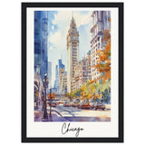 City of Chicago Wooden Framed Poster