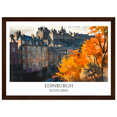 Edinburgh Wooden Framed Poster