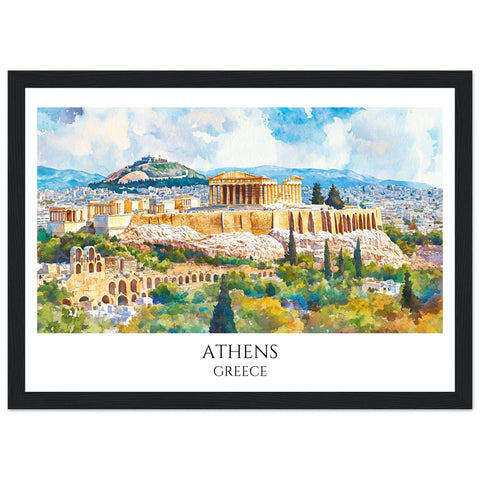 Athens Wooden Framed Poster