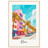 City of Miami Wooden Framed Poster