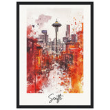 Seattle Wooden Framed Poster