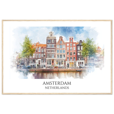 Amsterdam Wooden Framed Poster