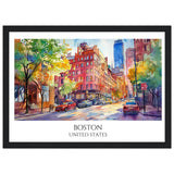 Boston Wooden Framed Poster