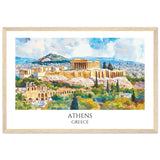 Athens Wooden Framed Poster