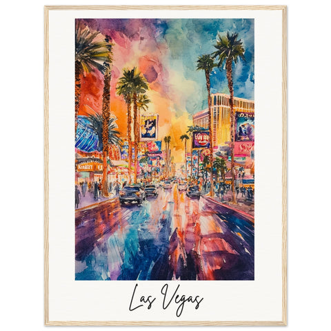 Las Vegas Wooden Framed Poster