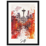 Seattle Wooden Framed Poster