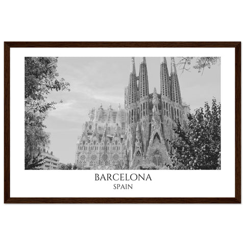 Barcelona Black & White Frame Poster