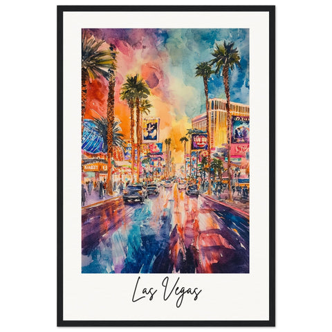 Las Vegas Wooden Framed Poster