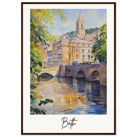 City of Bath Wooden Framed Poster